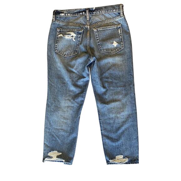 Gap Jeans Womens Size 6/ 28P Distressed Denim Cheeky Straight Hi-Rise Button Fly - Picture 2 of 9